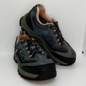 Hi-Tec Hillside Low Youth Waterproof Charcoal/Salmon Hiking Sneakers - sz. 4Y